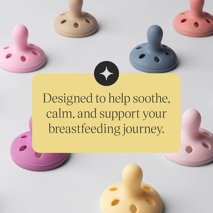 Breast-Like Dummy, 0-6M, 4-Pack, Lightweight, One-Piece Silicone Soother, Symmetrical Teat