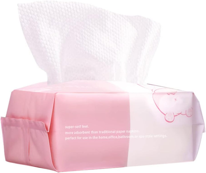 Face Towel 120 Count Disposable Face Wipes Cloths for Washing Soft Cotton Dry Baby Wipes, Skincare, Makeup Remover (PEARL PATTERN)