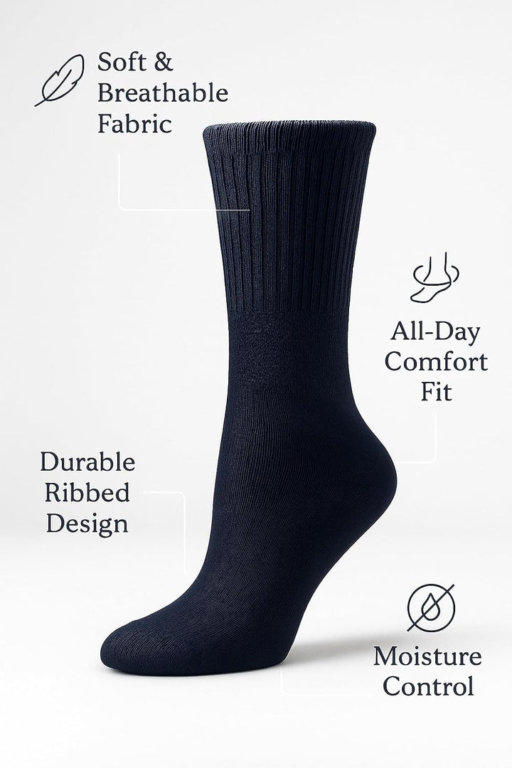 Ladies Bamboo Diabetic EXTRA WIDE Non-Binding Socks with Hand Linked Toe Seam -Lightweight Women’S Non-Elastic Socks Diabetic Crew Sock Women Everyday Use UK Size 4/8 (Assorted, Pack of 3)