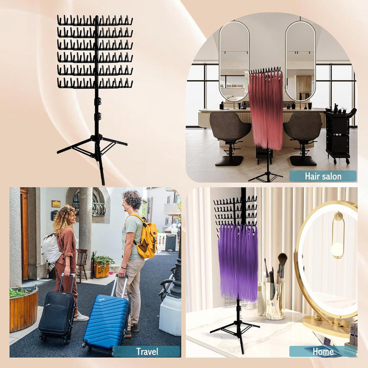 Braiding Hair Rack,Braiding Racks,Hair Extension Holder with 144 Pegs,Adjustable Braiding Hairs Stand for Hair Braiding Rack with Stylist Hair Braiding Tools for Salon Home Use