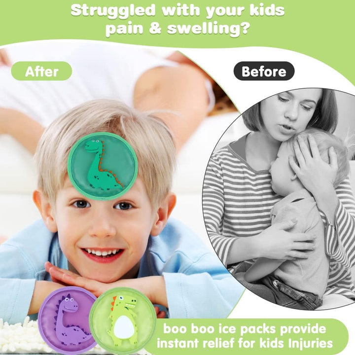 Ice Pack Cold Compress for Kids, 3 Bump Ice Pack with Soft Backing for Child Pain Relief, Kid Ice Packs for Swelling, Bruise, Fever -4.7"