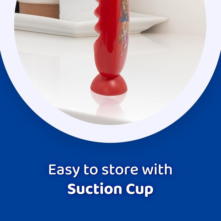 Paw Patrol Flashing Toothbrush for Kids with 2 Minute Flashing Light, Comfortable Handle Grip, Soft Rounded Bristles and Suction Cup for Upright Storage for Children Ages 3+