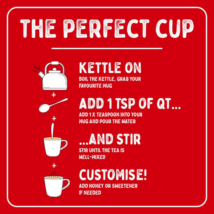Typhoo QT • Instant One Cup Tea with Whitener • 12 X 125G Tub • Makes up to 60 Cups of Instant Tea • Creamy, Sweet & Convenient • Just Add Hot Water • No Teabags or Milk Needed