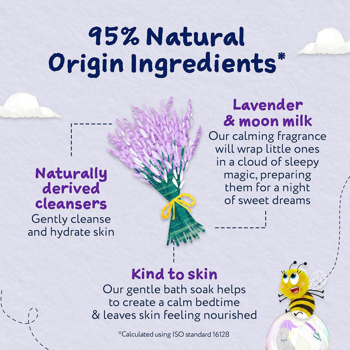 Slumbertime Sleep Bath Soak, Calming Lavender & Moon Milk | Soothing & Hydrating | Suitable for Newborns with Dry, Sensitive Skin, 250Ml