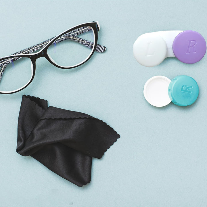 Contact Lens Cases - 4Pcs Portable Contact Lens - Travel Contact Lens Cases,Contact Lens Soaking Storage Case with L and R Caps,Contact Lens Cases Holder Box（Pink+Blue）