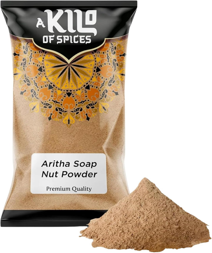 | Aritha Soap Nut Powder 1Kg | Premium Quality Reetha Powder | 100% Natural Ayurvedic Shampoo Substitute | Instant Herbal Hair Cleanser for Easy Home Preparation