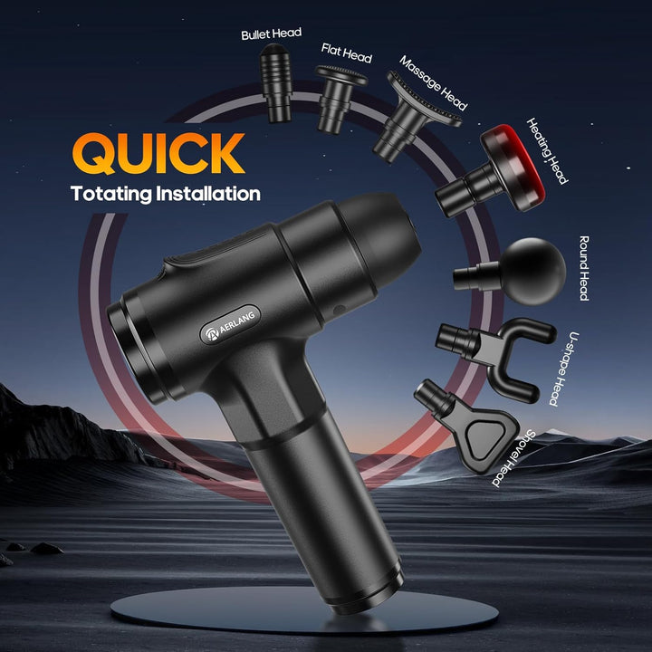 Massage Gun with Heat, Massager Deep Tissue Heat Muscle Massager Gun, Powerful Massage Gun for Home Office Workout Muscle Pain Relief with Suitcase Birthday Gift Ideas for Mom Dad Men Women