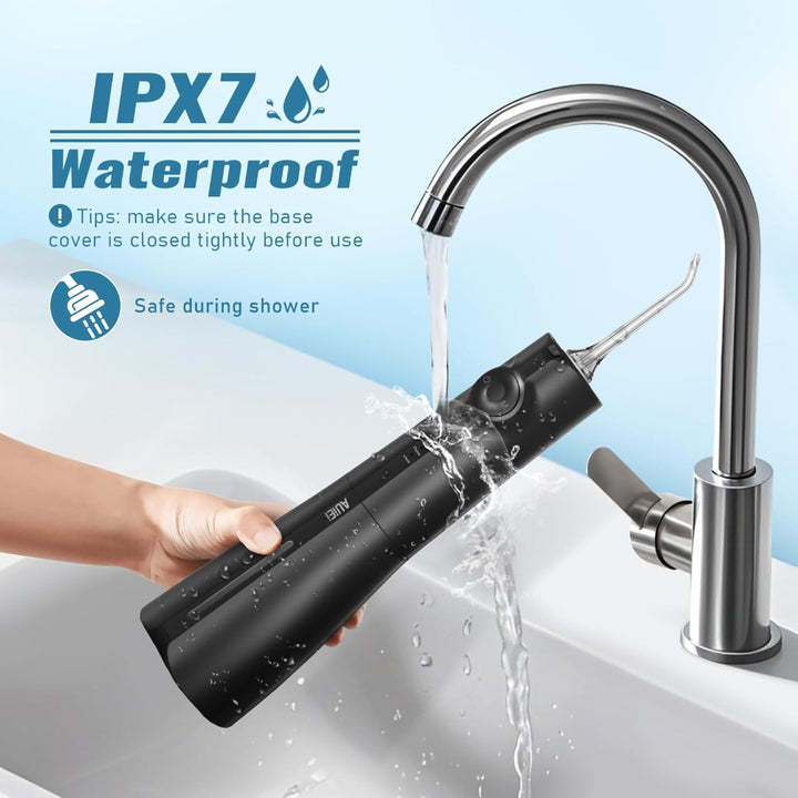 Water Flosser Pick for Teeth & Braces, 300ML Cordless Power Dental Flossers with 8 Jet Tips, Oral Irrigator 5 Use Modes, IPX7 Waterproof, Portable for Home Travel