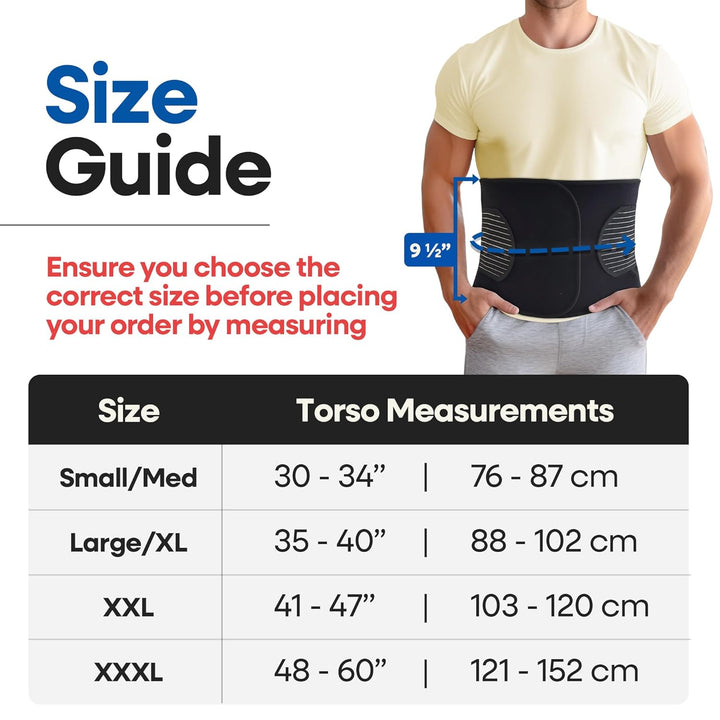 Plus Size Hernia Belt for Men & Women | Post Surgery Abdominal Binder Postpartum Belly Band Belly Wrap | Hysterectomy, Umbilical Inguinal Hernia | Belly Binder & Tummy Tuck (XXXL)