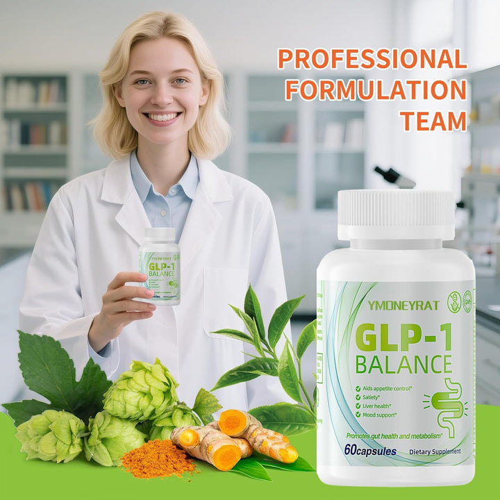 GLP-1 Capsules - Appetite Suppressants Women and Men, for Intestinal Health, Energy and Metabolism Improvement (60 Capsules)