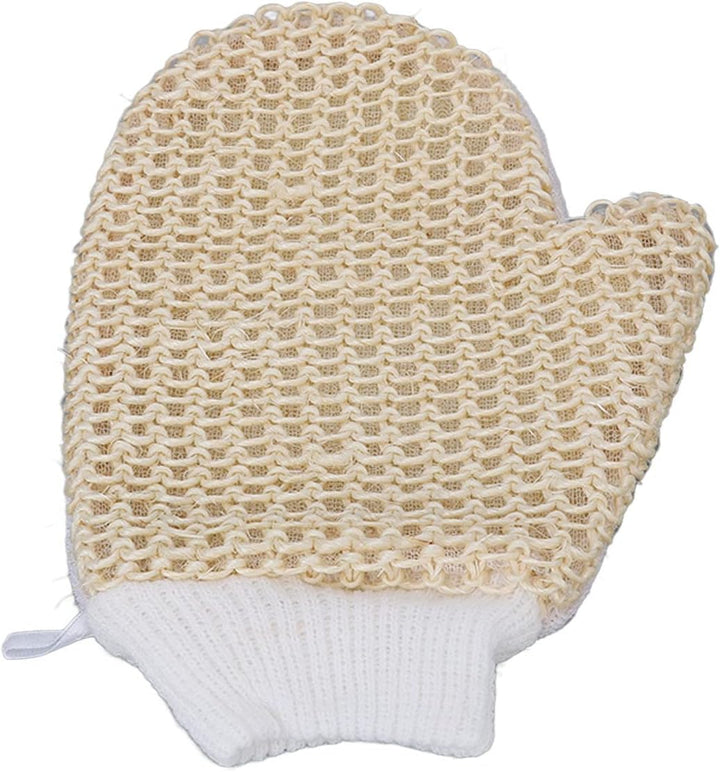 Exfoliating Bath Glove for Men and Women - Soft Sisal Shower Body Scrubber Mitt for Deep Skin Cleaning and Dead Skin Removal