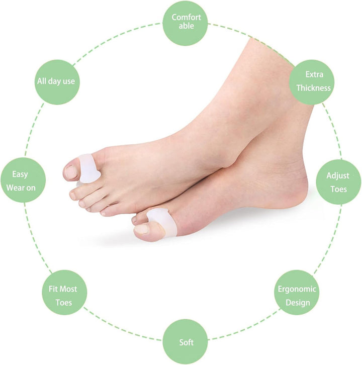 Toe Separators to Correct Your Toes 12 Pcs, Big Toe Spacers for Overlapping Toes Bunions Hammer Toe Relaxation Restore Toes to Their Original Shape, Toe Straighteners Toe Support