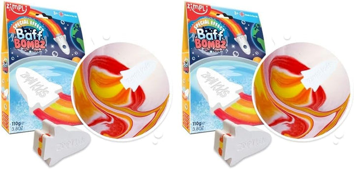 ZIMPLI - Large Cloud Rainbow Baff Bombz, Create a Rainbow Effect, Fizzing, Bathtime Adventure, Bath Bomb Fizzing Fun for Children 4 5 6 7 8 9