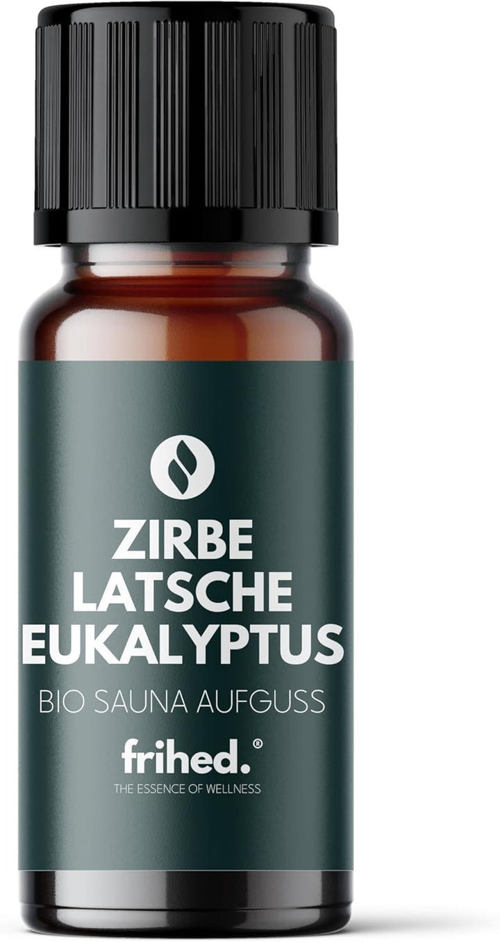 Frihed. Sauna Infusion Mini - Highly Concentrated Sauna Oil - Sample Size - Long-Lasting Fragrance - Made in Lüneburg - 10 Ml Glass Bottle (Pine, Mountain Pine, Eucalyptus)