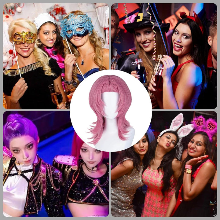 Rumi Costume Kids Wig Cosplay, Anime Mira Zoey Rumi Costume Wig, Demon Hunters Purple Braid Wigs for Kids Halloween, Carnival, Party (B)