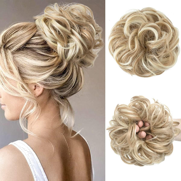 Messy Bun Hair Piece for Womens Synthetic Scrunchies Buns Extension Hairpieces Updo Pony Tail Dirty Blonde