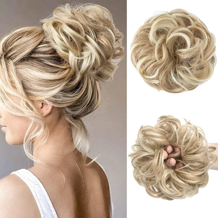 Messy Bun Hair Piece for Womens Synthetic Scrunchies Buns Extension Hairpieces Updo Pony Tail Dirty Blonde