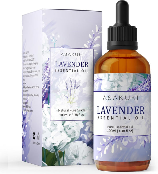 Lavender Essential Oil 100Ml, Natural Therapeutic Grade, Aromatherapy Oil Lavender for Better Sleep, Health Care, Relaxation, Ideal for Humidifier, Diffuser & Wellness