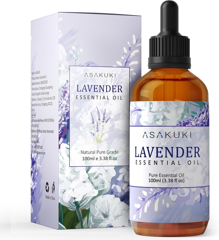 Lavender Essential Oil 100Ml, Natural Therapeutic Grade, Aromatherapy Oil Lavender for Better Sleep, Health Care, Relaxation, Ideal for Humidifier, Diffuser & Wellness