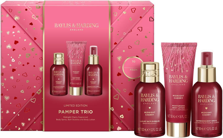 Midnight Cherry Luxury Pamper Present Gift Set - Vegan Friendly