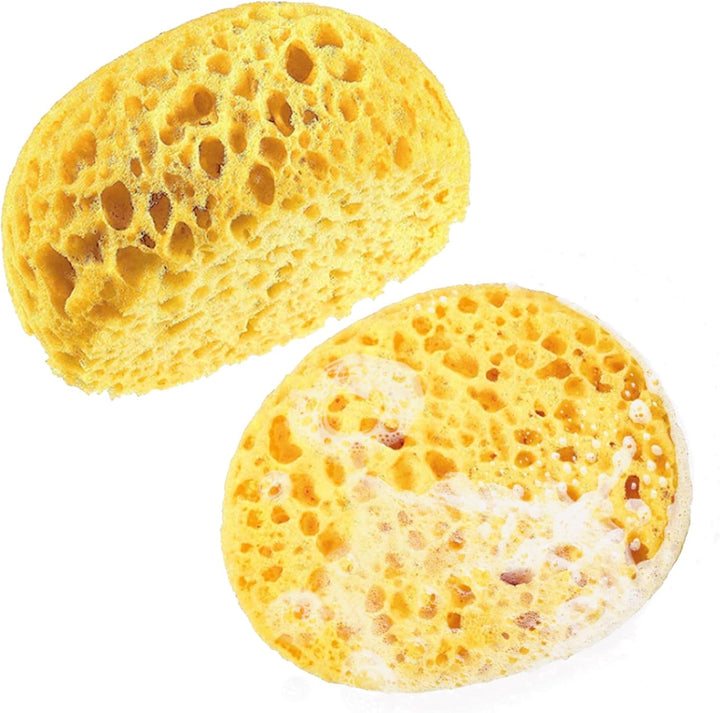 2 PCS 2X Large Soft Honeycomb Bath Sponges,Extra Large Luxury Bath Sponge,Puff Sea Sponge,Sponges Bath for Skin Care(Yellow)