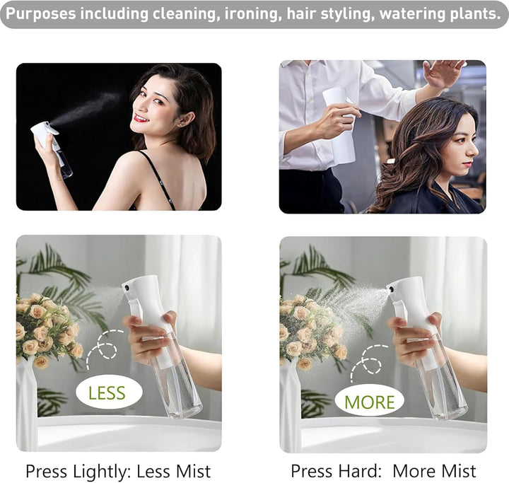 3 PCS Plastic Hair Dye Oil Applying Applicator with Graduated Scale, Root Comb Applicator and Continuous Spray Bottle, 200Ml(White)