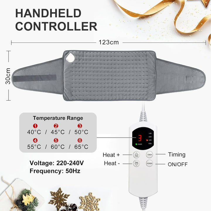 Heat Pad for Back Pain Relief Electric Heating Pads with 6 Temperatures Soft Detachable Heat Pad for Man Women