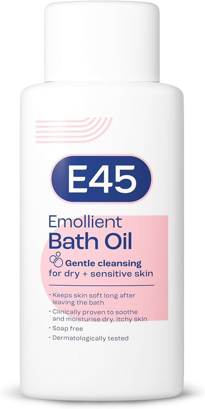 Bath Oil 500 Ml –  Bath Oil Emollient to Moisturise & Hydrate Dry Skin – Gently Cleanses for Soft Skin – Soap Free & Perfume Free Emollient Bath & Shower Oil Body Wash - Dermatologically Tested