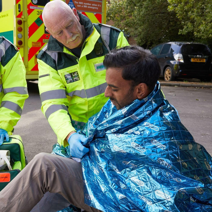 Premium Fleece Lined UK Made Professional Paramedic & Rescue Quality Emergency Blanket for Hypothermia Blanket Prevention, Large Size, for Outdoor Survival, Hiking, Backpacking