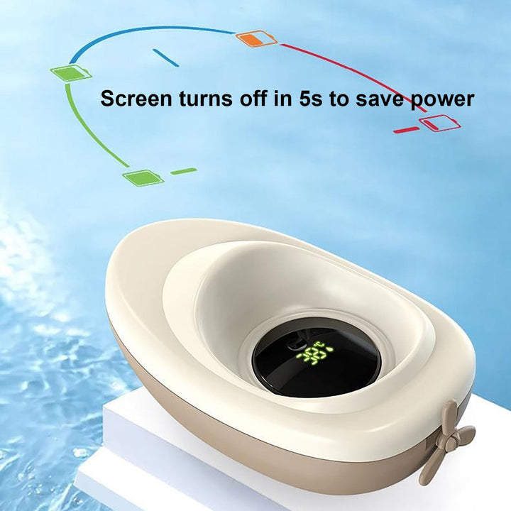 Floating Boat Bath Thermometer for Babies & Kids - LCD Digital Display, Easy to Read Water Temperature, Fun Bath Toy, Cute Floating Boat Shape