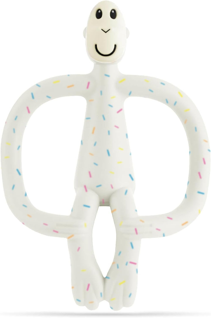 , Original Teether & Gel Applicator, Antimicrobial Silicone Teething Toys for Baby, Easy to Grip, BPA Free, 3 Months Old+, 10.5 Cm, Dusty Pink Monkey