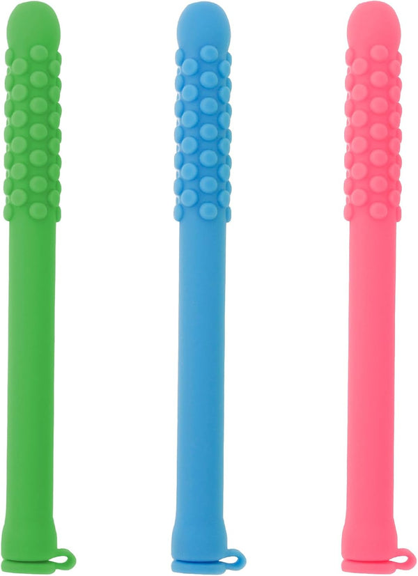 3 Pcs Silicone Chew Tubes Breathing Sticks with Essential Oil for Soothing the Senses and Aiding Concentration