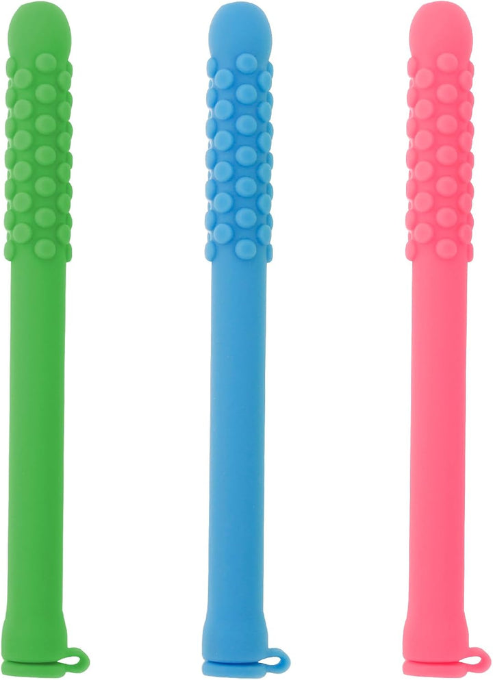 3 Pcs Silicone Chew Tubes Breathing Sticks with Essential Oil for Soothing the Senses and Aiding Concentration