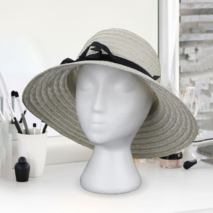 Female Styrofoam- Foam Mannequin Head Stand Model Display Wig Polystyrene Mannequin Manikin Head Polystyrene Head Female Dummy Mannequin Head for Hats Wigs Sunglasses Displays White