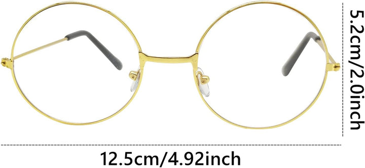 round Glasses, Retro Eyeglasses Vintage Metal Frame Clear Lens Glasses for Men Women Unisex Cosplay Accessories Y7FGYXYJ