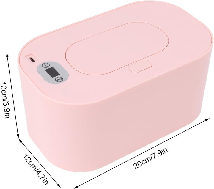 Baby Wipe Warmer,Wet Wipe Warmer,Constant Temperature Portable Wipe Heater Temperature Adjustment Warm Keeper Dispenser (Light Pink)