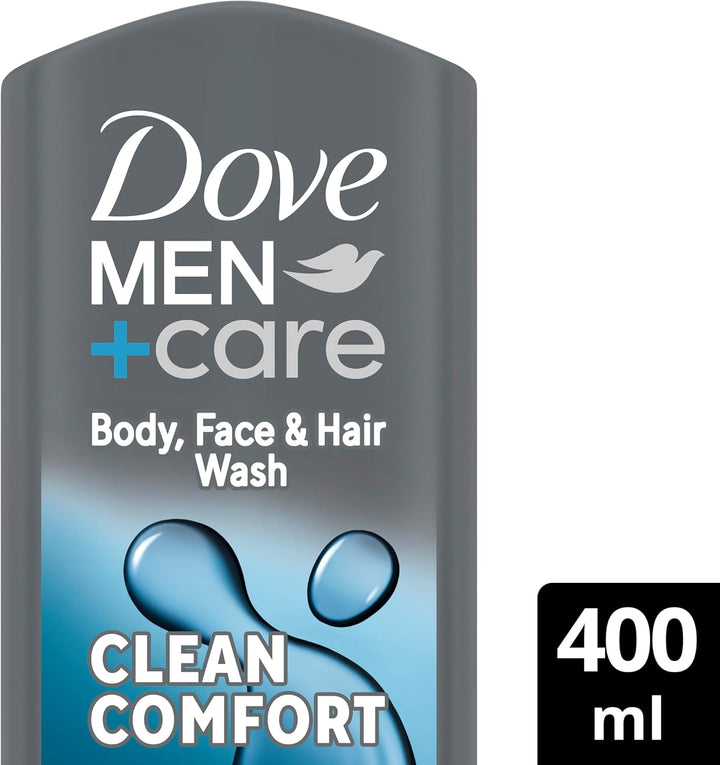 Dove Men+Care Hydrating Clean Comfort Men'S 3-In-1 Hair, Face and Body Wash Body Cleanser Shower Gel with 24 Hour Nourishing Micromoisture Technology for Relaxed and Re-Energised Skin 400 Ml