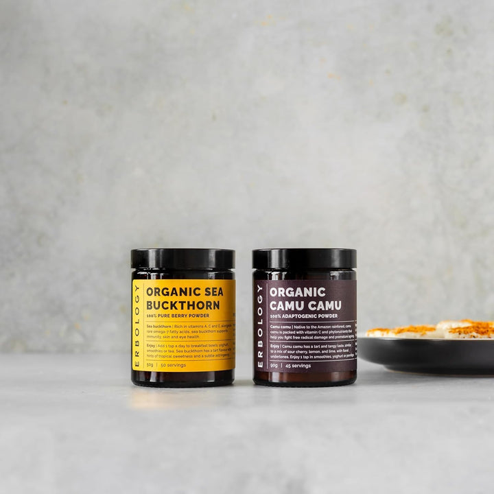 Organic Sea Buckthorn Powder 50G - 50 Servings - Skin Health and Immunity Support - Rich in Omega-7 (6.5%), Vitamin C and Beta-Carotene - Seeds Removed, More Concentrated - Vegan - Gmo-Free