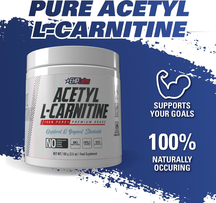 Acetyl L Carnitine - Supports Natural Energy Production, Aids Metabolism, Assists in Healthy Brain Function, Supports Heart Health, Non GMO, Vegan, Gluten Free - 100 Serves