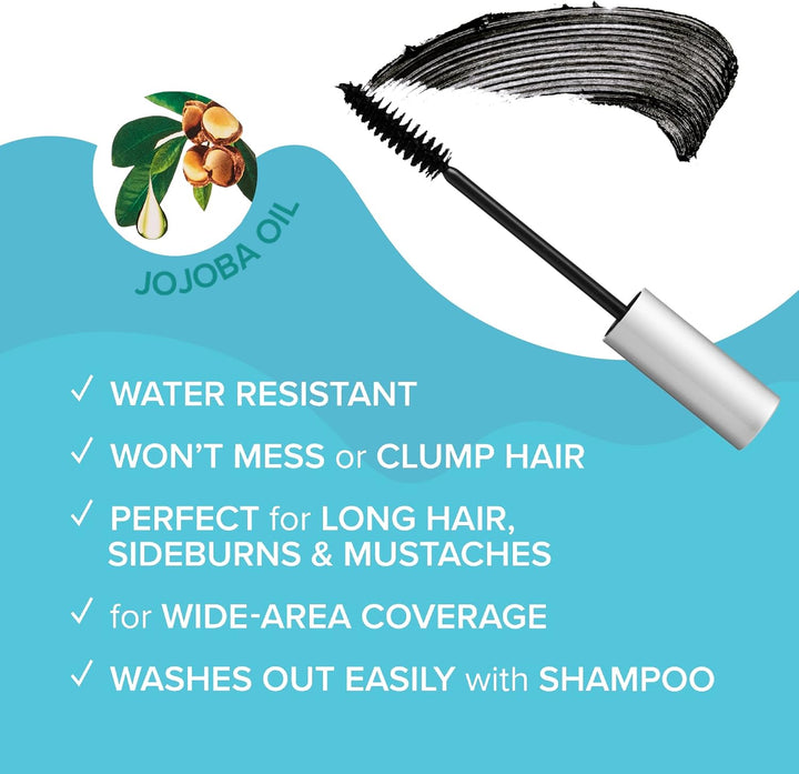 Quick Cover Root Touch up Rescue (Dark Brown 2 Pack), Mascara Natural Water-Resistant Temporary Gray Concealer Cover up Brush for Hair Mustache & Beard, Formulated with Jojoba Oil