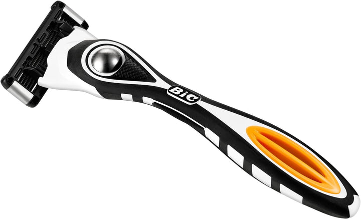 Hybrid 5 Flex Refillable Men'S Razor, 1 Weighted Handle and 10 Nano-Tech Titanium 5-Blade Refills with Precision Blade - Bundle of 1+10