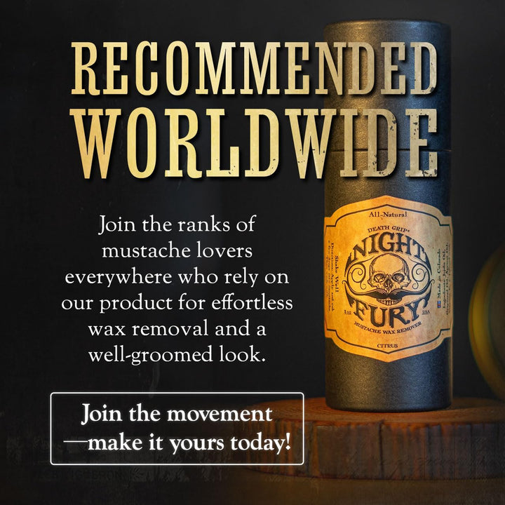 Moustache Wax Remover for Handlebar Moustaches by  Strong Hold Mustache Wax - Night Fury Mustache Wax Remover 1Oz or 30Ml