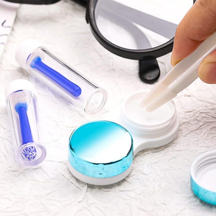 Contact Lens Remover Tool Contact Applicator Scleral Lens Remover Inserter Soft Suction Holder with Ventless Bottles and White Tweezers