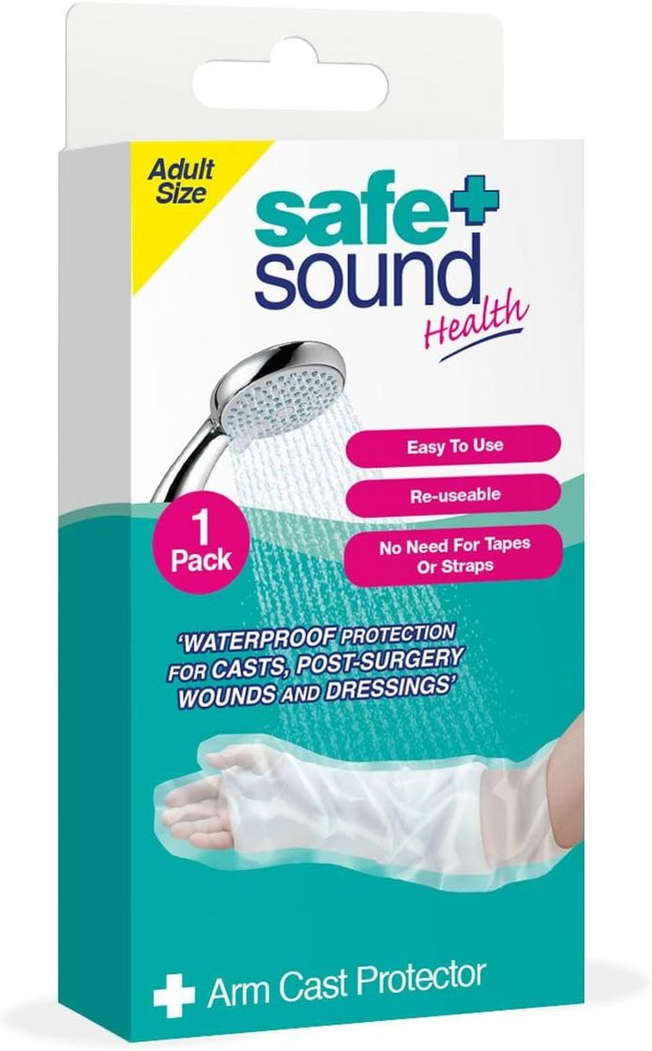 Safe and Sound Arm Cast Protector, Reusable Waterproof Protector for Casts, Post-Surgery Wounds and Dressings, 1 per Pack