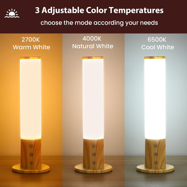 SAD Lamp, 360° Uv-Free SAD Light, 10000 LUX Light Therapy Lamp for Seasonal Affective Disorder, 3 Color Temperature & 5 Brightness, Touch Control Happy Lamp for Office/Desk/Home/Sleep