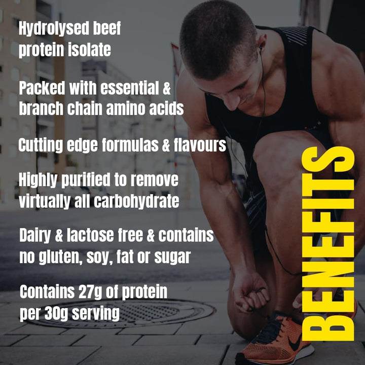 Time 4 Beef Protein Hydrolysed Beef Protein Isolate Gluten Free, Soy, Fat & Sugar Free - Virtually Carb Free, Delicious Fruity Flavours 60 Servings (1.8Kg, Orange Cooler)