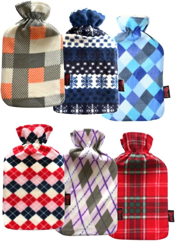 Ram® Large 2L Hot Water Bottle with Soft Fleece Cover