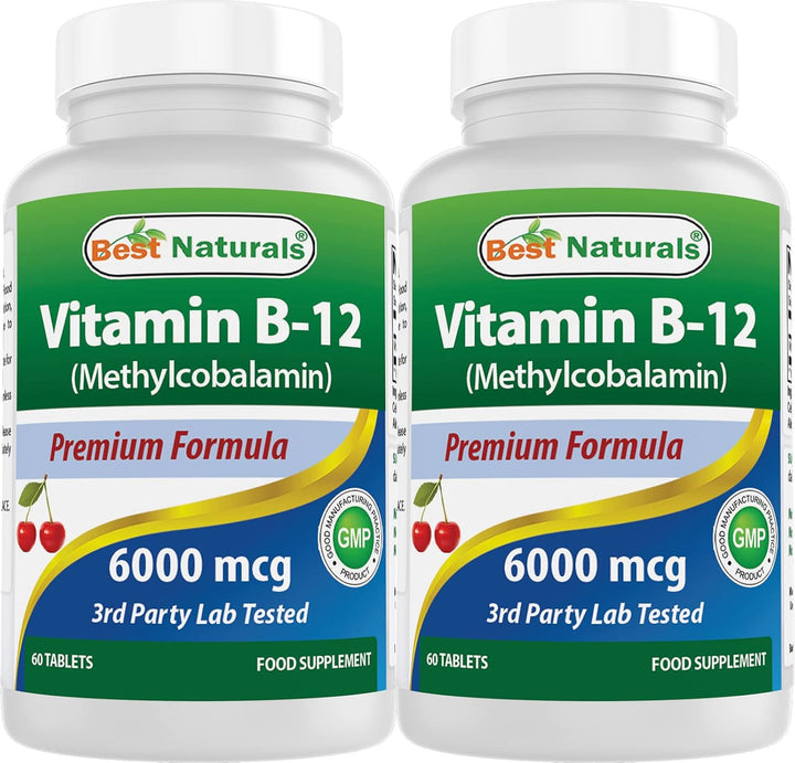 Vitamin B-12 as Methylcobalamin (Methyl B12), 6000 Mcg 120 Sublingual Tablets