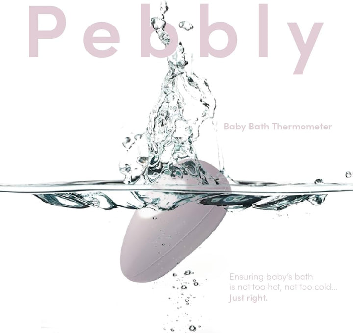 Pebbly Baby Bath Thermometer – Digital Water Thermometer with Easy-Read Light up Display – Safe, BPA Free, Suitable from Birth – Baby Essentials for Newborn Bath Time