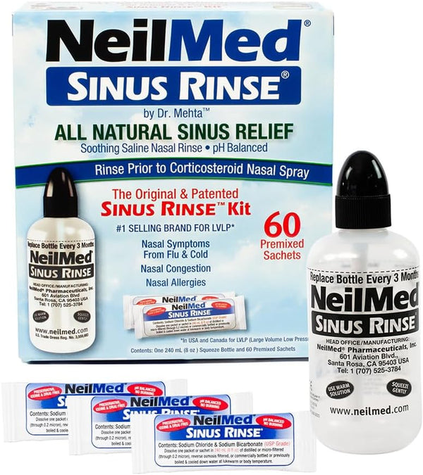 Sinus Rinse Original Kit, Squeeze Bottle + 60 Sachets